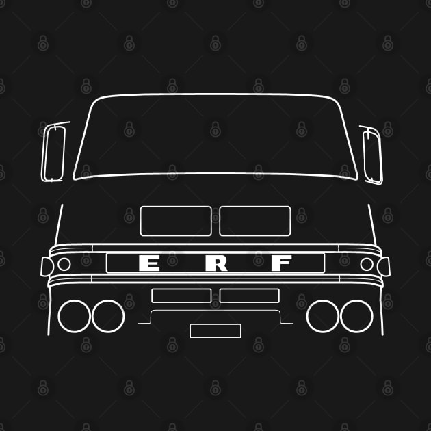 ERF LV classic 1960s lorry white outline graphic by soitwouldseem