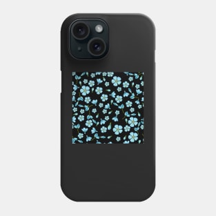 tiny blue flowers pattern Phone Case