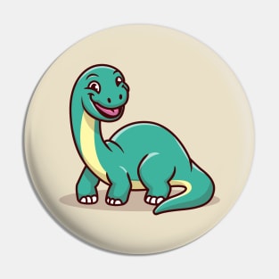 Cute Brontosaurus Smiling Pin