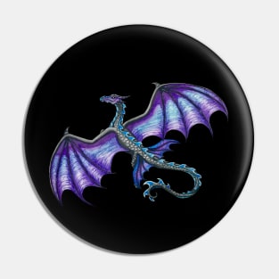 Flying Purple and Black Dragon Pin