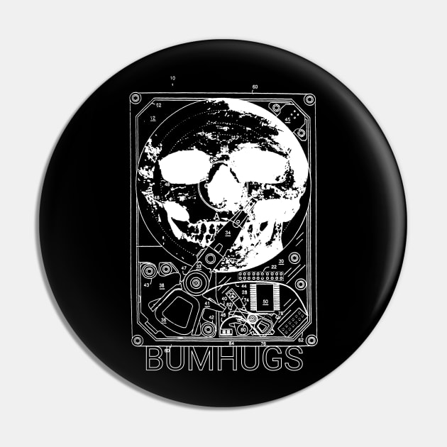 Hard Drive Skull Pin by Joodls