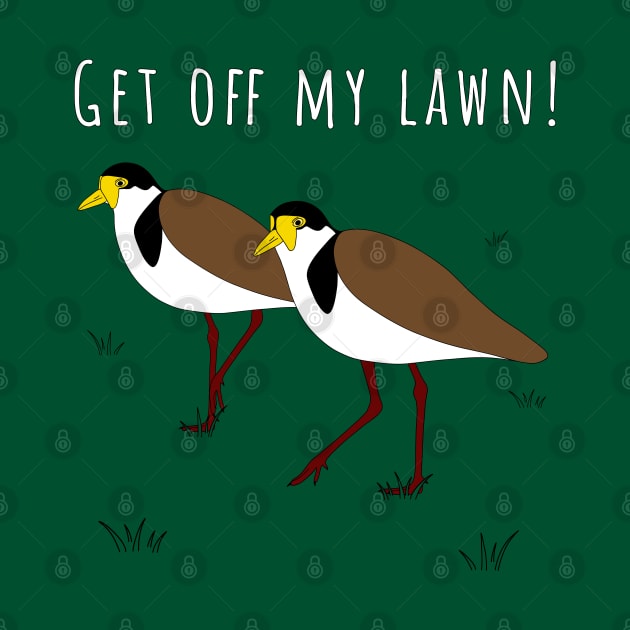 Get Off My Lawn Masked Lapwing Plover by BinChickenBaby