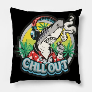 Chill Out: Hip Hop Shark Art Piece Pillow