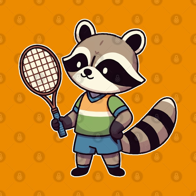 Racoon as Tennis player With Tennis racket by fikriamrullah