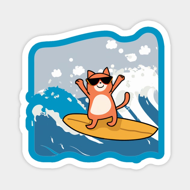 surfing cat Magnet by MGphotoart