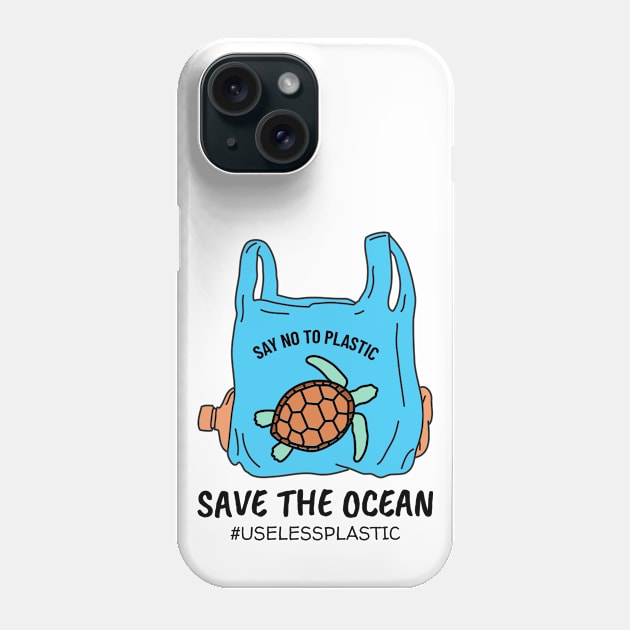 SAVE THE OCEAN - SEA TURTLE, save the turtles, save the earth, environment, activist - Light Colors Phone Case by PorcupineTees