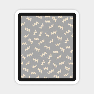 Gray  Abstract Mudcloth Lines Pattern Magnet