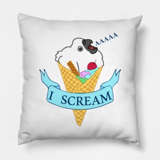 Ice Cream I Scream Baby Cockatoo Pillow