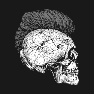 Skeleton skull with iro hairstyle in gray T-Shirt