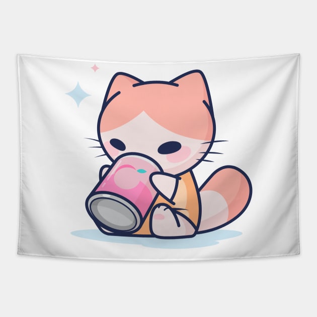 Peach Milk Kitty Tapestry by Everything A Cat