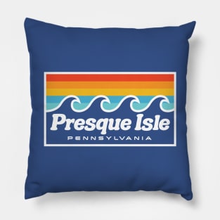 Presque Isle Erie Pa Waves Retro Vintage Pillow