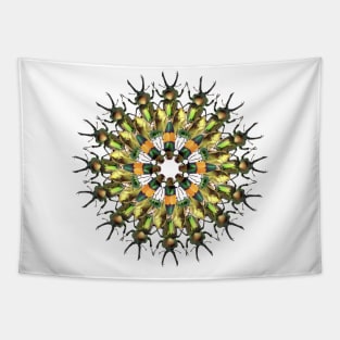 green bugs mandala Tapestry