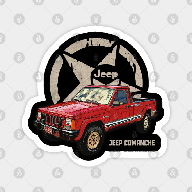 Jeep Comanche JEEP White Star Magnet by ElenaBerryDesigns