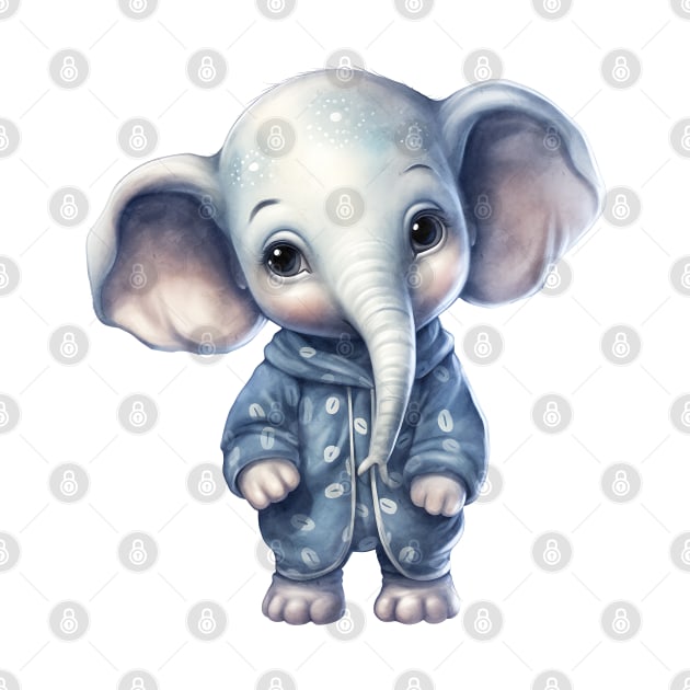 African Elephant Wearing Pajamas by Chromatic Fusion Studio