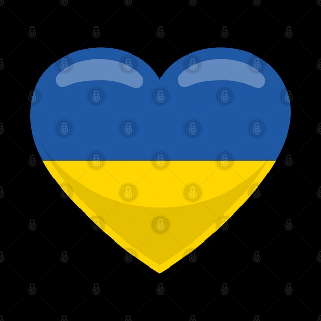 I Love Ukraine Ukrainian Flag Heart by BramCrye