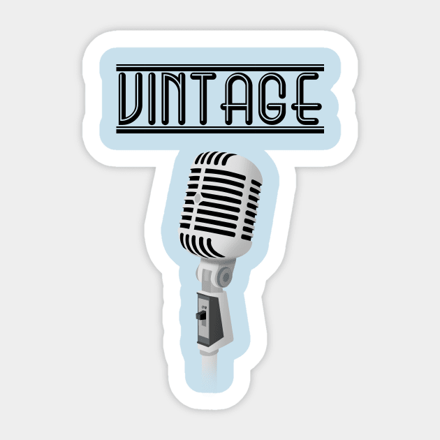 Sticker Vintage Microphone 