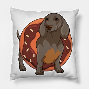 Dachshund with Donut Pillow