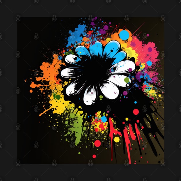 Cosmic Flower Splatter Paint by TheArtfulAllie