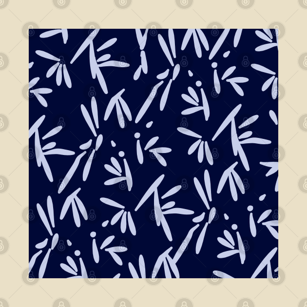 Dark blue pattern design batik style by jen28