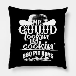 Mr.Guuud Cookin Is Cookin Bbq Pit Boys White Pillow