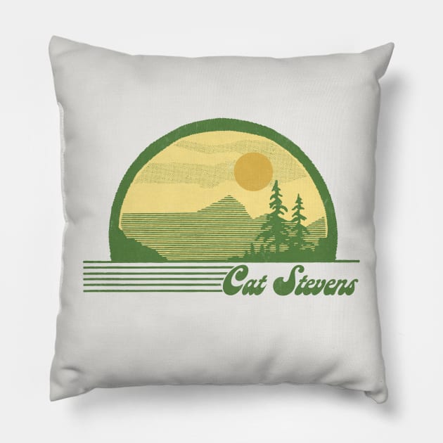 Cat Stevens / Retro Style Country Fan Design Pillow by DankFutura