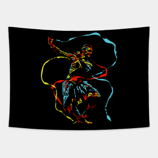 abstract dancing man colorful Tapestry
