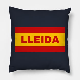 Lleida City in Spanish Flag Colors Pillow