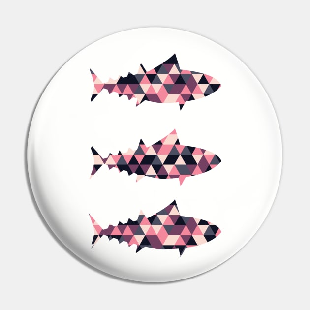 Sushi Chef Geometric Tuna T-Shirt Pin by kitchenideology