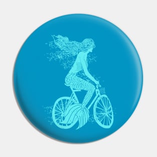 Mermaid on a Bike Pin