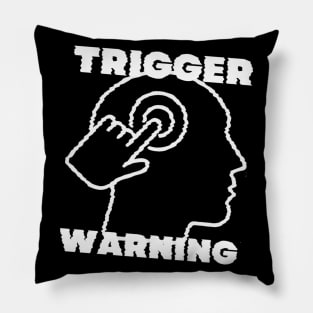 TRIGGER WARNING VHS WHITE Pillow