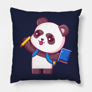 Cute panda go to school Pillow