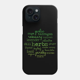 Garden Herbs Word Art Phone Case