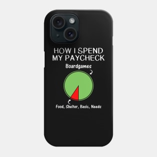 How I Spend My Paycheck Boardgame Phone Case