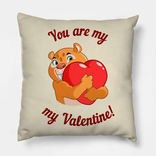 friendly sabertooth tiger with qoute Pillow by Yurko_shop