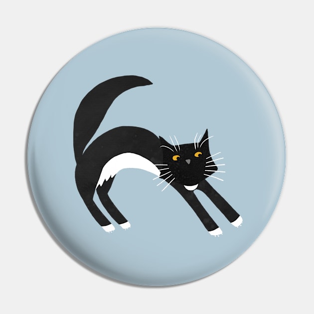 Black and White Tuxedo Cat Yoga Pin by NicSquirrell