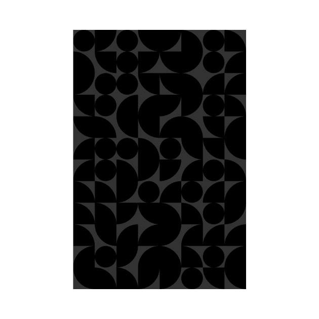 Black Colored Geometric Pattern - Shapes #2 by Trendy-Now