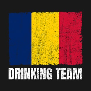 Chadian Drinking Team Graphic for Men Women Funny Chad Flag T-Shirt