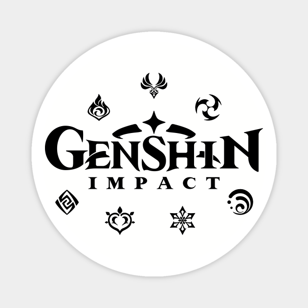 Genshin Impact Elements Black Genshin Impact Aimant Teepublic Fr
