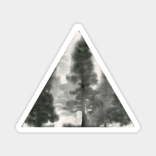 Misty Forest Watercolor Triangle Magnet