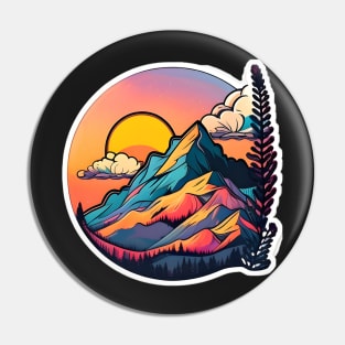 Sunset Mountain Sticker #6 Pin