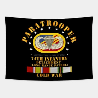 74th Inf Det Oval w Paratrooper w COLD SVC Tapestry