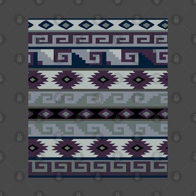 Southwest Tribal Graphic Design - Burgundy Gray by Esprit-Mystique