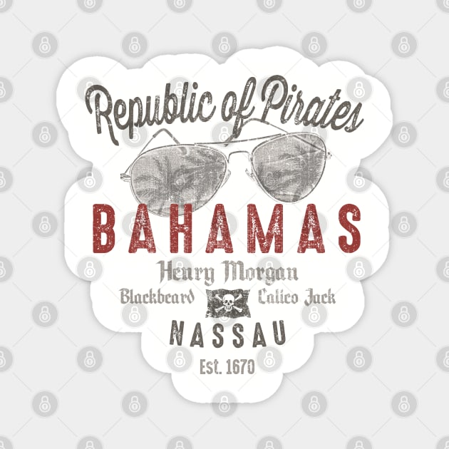 Nassau Bahamas Pirate Vintage Magnet by Designkix