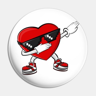 Dabbing Heart Valentine's Day Pin