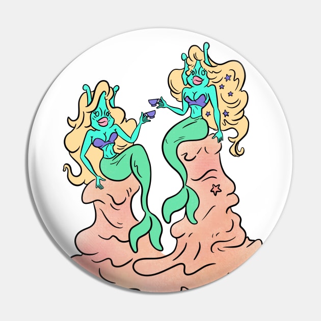 Gilly Mermaid Tea Party Pin by Sasha Banana 