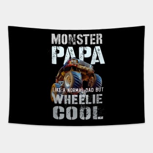 Monster Truck Papa Like Normal Dad But Wheelie Cool Tapestry