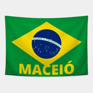 Maceió City in Brazilian Flag Tapestry