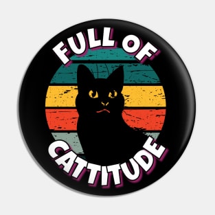 Full Of Cattitude Black Cat Pin