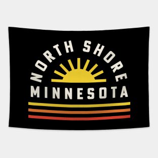 North Shore Minnesota Lake Superior Duluth MN Retro Vintage Sunshine Tapestry