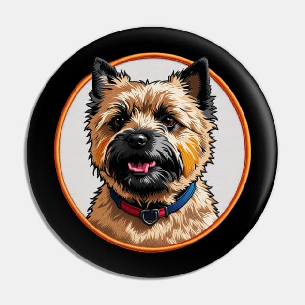 Cairn Terrier Embroidered Patch Pin by Xie